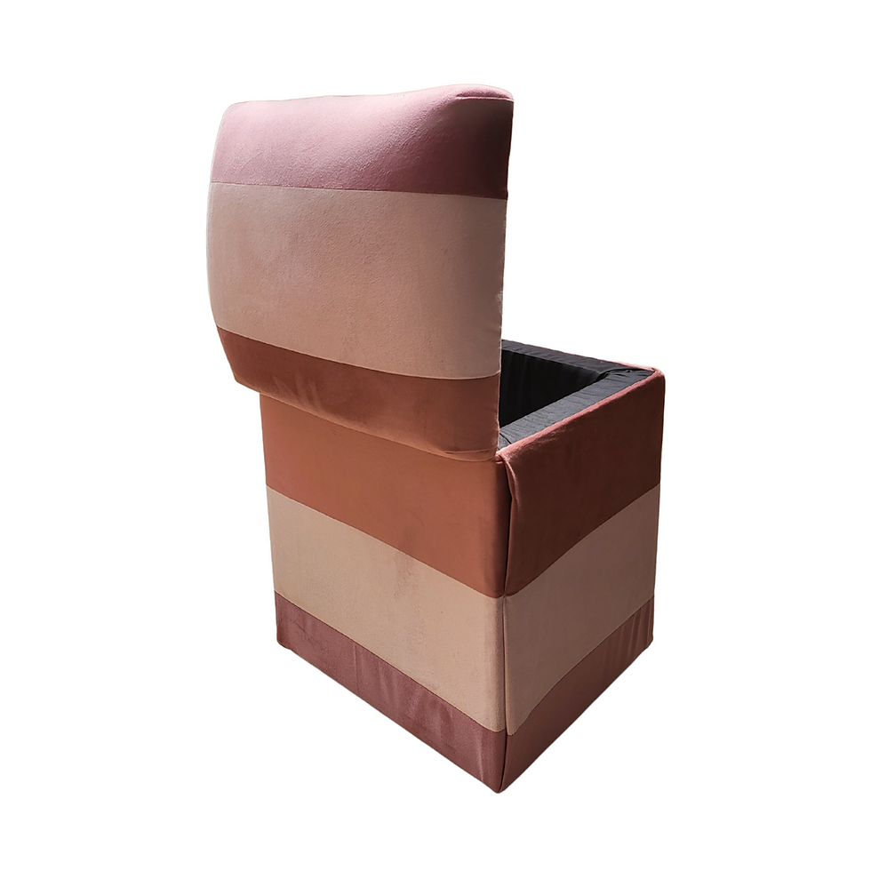 Miniatura: Pouf Baúl Tonalidades de Rosado Felpa 40x33x50x40 Rimar