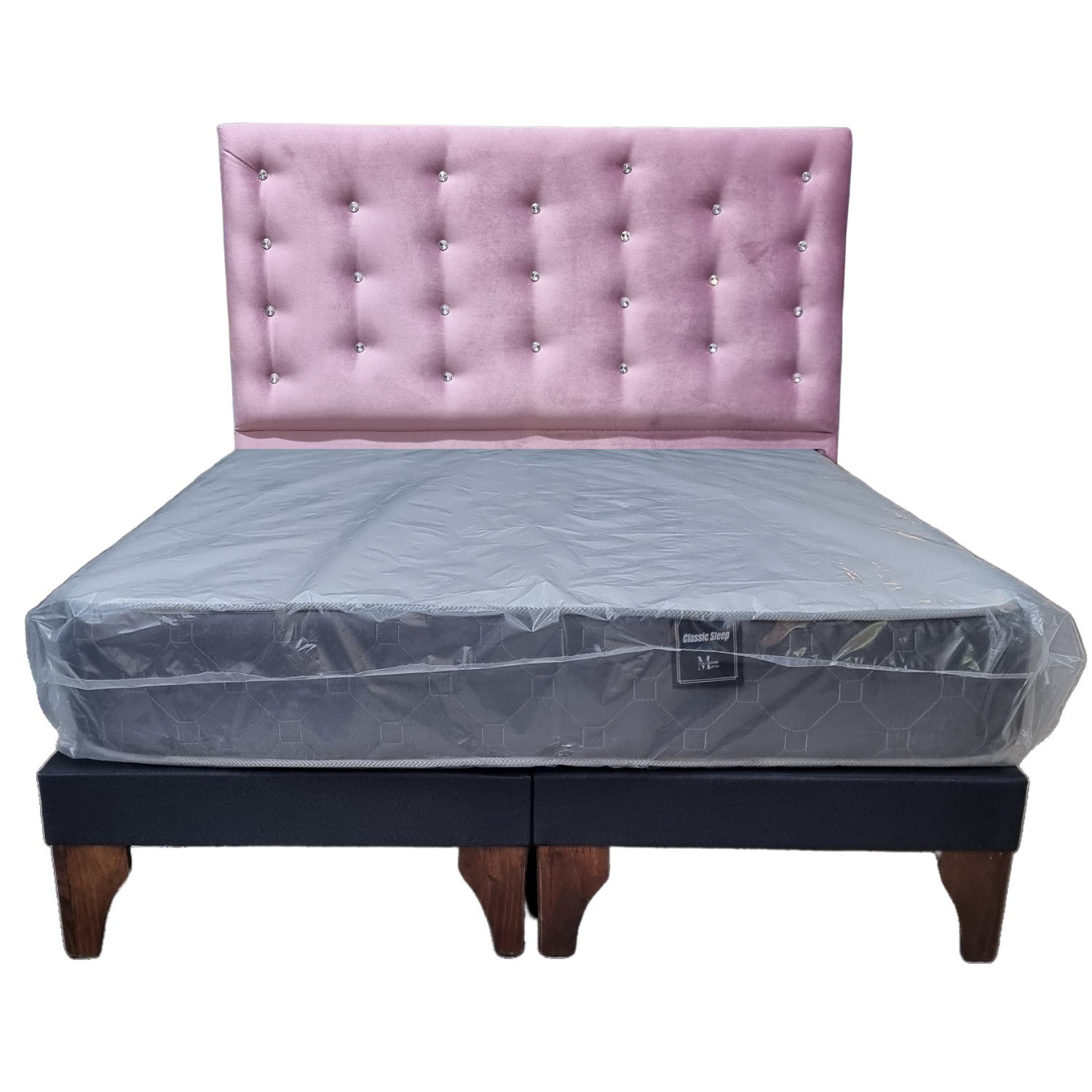 Cama 2 plazas Colchon MARVER Palo Rosa Felpa a Piso