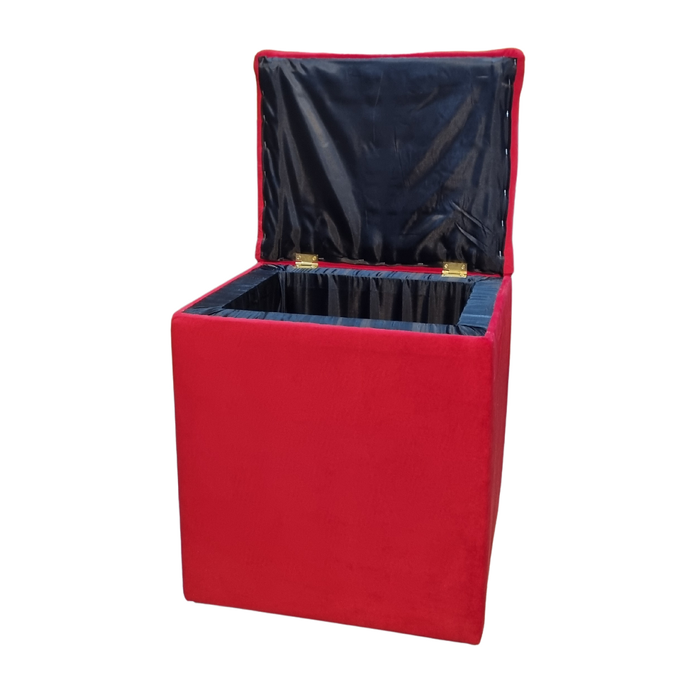 Miniatura: Pouf Baúl Rojo Felpa 40x33x40x50 Rimar