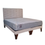 Miniatura: Cama 2 plazas Colchon Resorte+Respaldo Piso Beige eco cuero