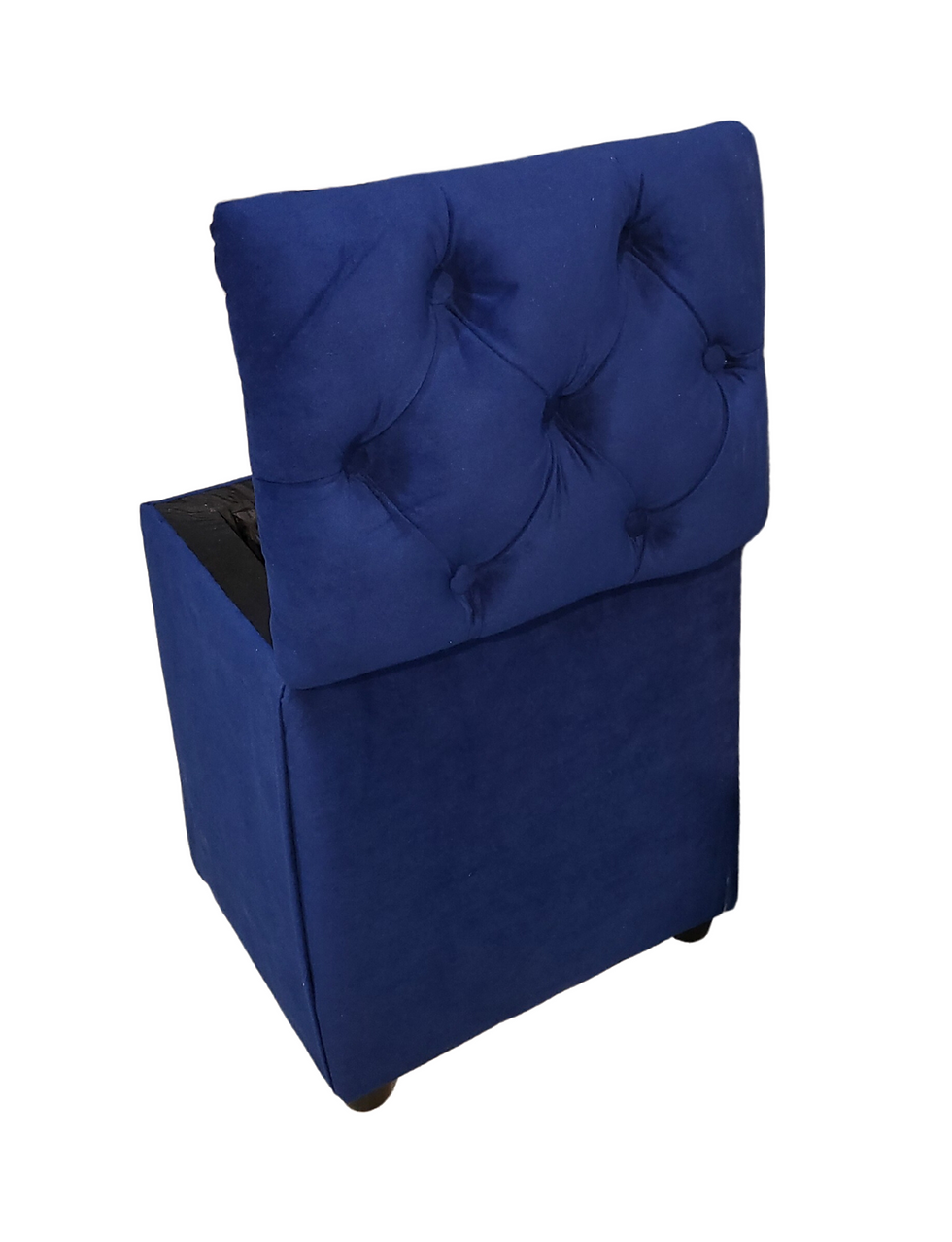 Miniatura: Pouf Baúl  Capitone Azul Marino Felpa 40x33x50x40 Rimar