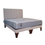 Miniatura: Cama 2 plazas Colchon Resorte+Respaldo Piso Beige eco cuero
