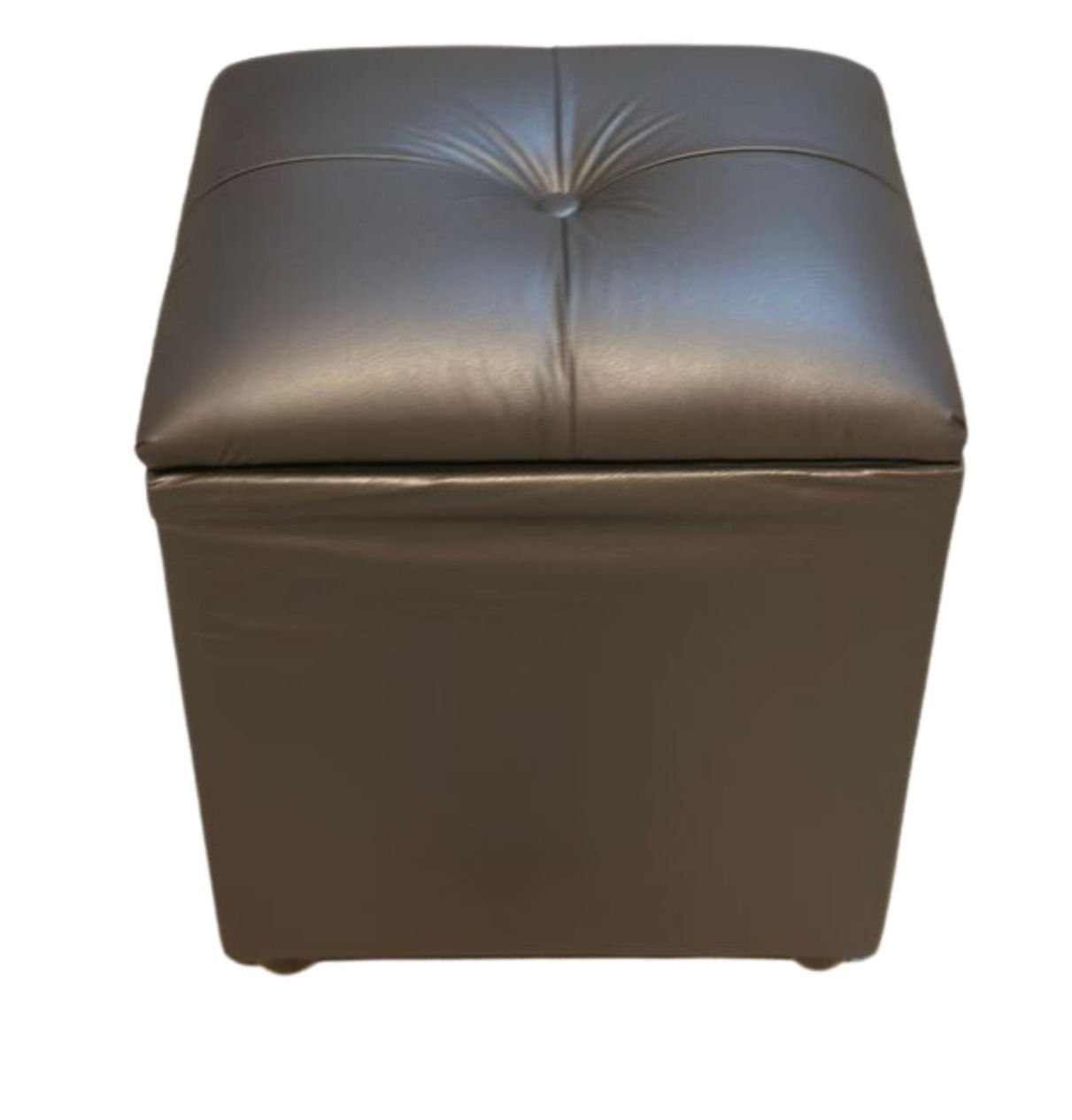 Pouf Baúl Gris Eco Cuero 40x33x50x40 Rimar