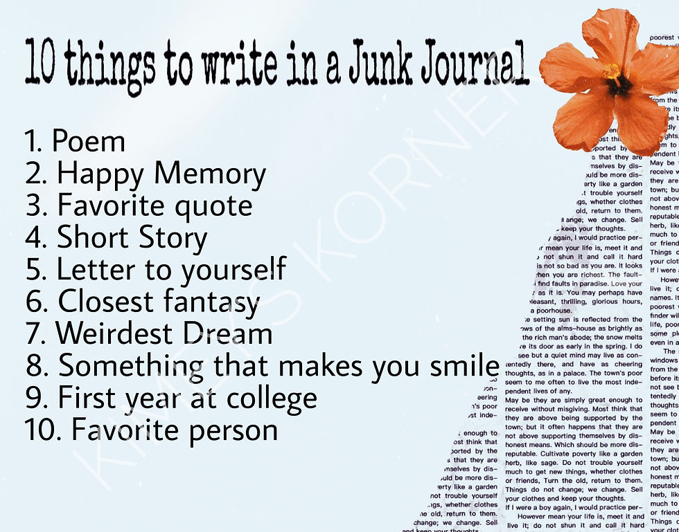 What to write in a junk journal