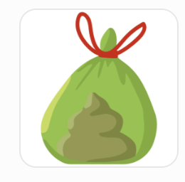 Green dog waste bag