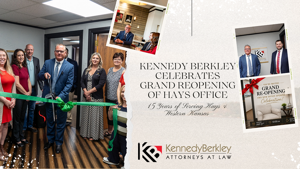 Kennedy Berkley celebrates 15 years in Hays, Kansas with a ribbon cutting for the grand reopening of its renovated Hays office.
