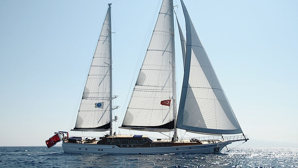Clear Eyes  yacht cruising with sails open 