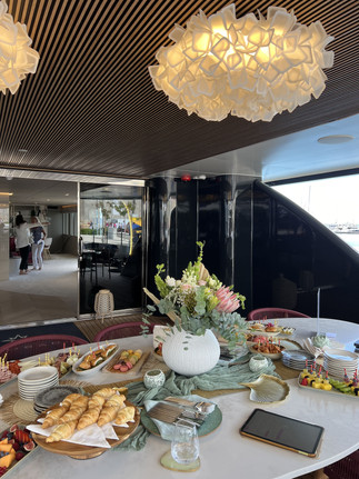 Luxury yacht REPOSADO and her luxury aft deck