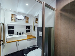 Bathroom interior of a gulet in Croatia