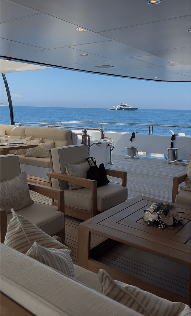 Lounge deck space onboard STARFIRE super yacht 