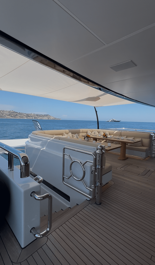 Aft deck onboard STARFIRE super yacht 