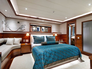 Luxury master cabin onboard a yacht in Croatia