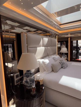 Master cabin interior onboard super yacht EMIR 