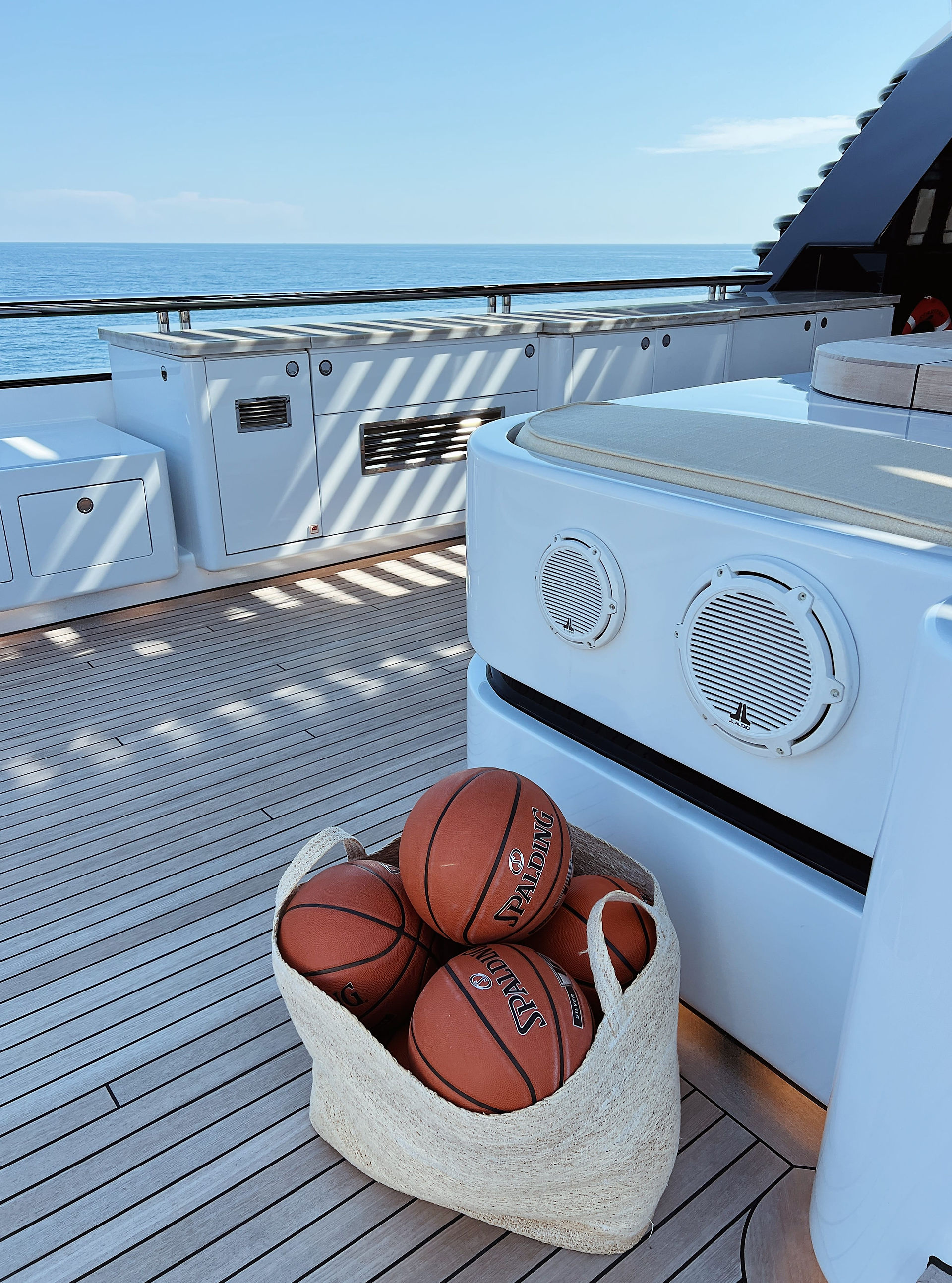 Basketball balls onboard onboard superyacht STARFIRE