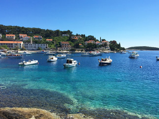 Crystal clear water in a nice bay around Hvar island
