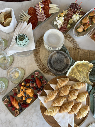 Luxury yacht REPOSADO and dining table with welcome snacks