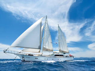 Alessandro 1 yacht is sailing with open sails in Croatia