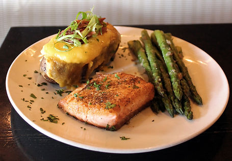 Sautéed asparagus, lemon-herb rice, choice of lemon bearnaise or chimichurri