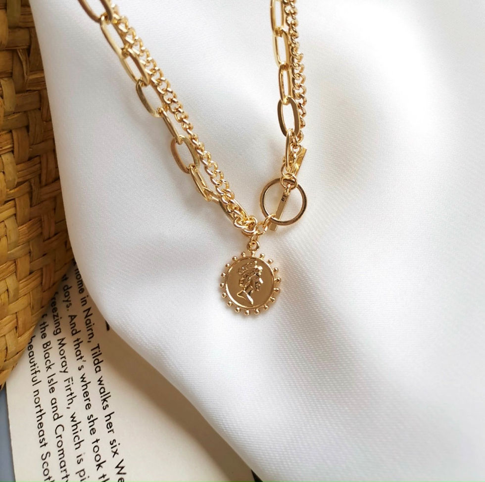 Hình thu nhỏ: Vòng cổ, dây chuyền 2 tầng phong cách, độc đáo, unisex - VC13