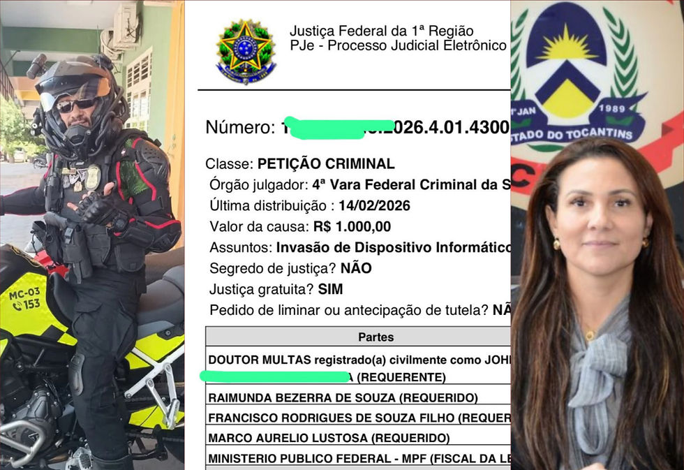 Doutor Multas aciona Justiça Federal e pede apuração da Polícia Federal sobre suspeita de uso irregular de dados sigilosos por agente de trânsito em processo no Tocantins