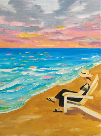 Study for "At the Beach", 2022, 12x9" inches