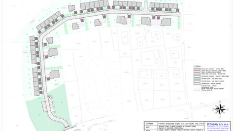 Prodej stavebního pozemku 28.286 m2, Slaný pro výstavbu 9 RD a 37 ŘRD na celkem 52 parcelách o celkové ploše 28.286 m2