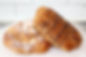 Almond croissant and a chocolate croissant