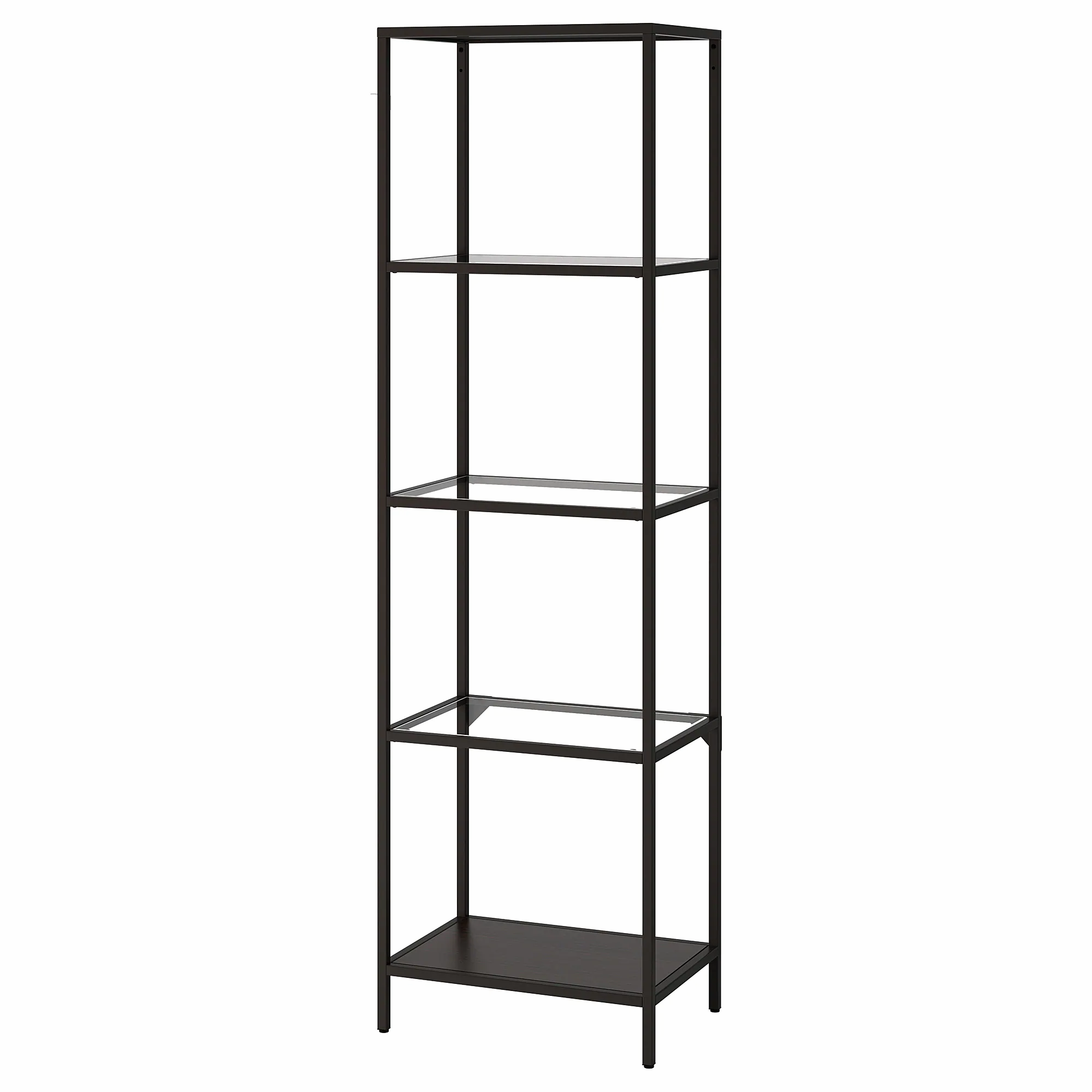Shelf Unit, Black/Glass - Single
