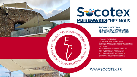 Socotex a obtenu Le Label Entreprise du Patrimoine Vivant (EPV) 