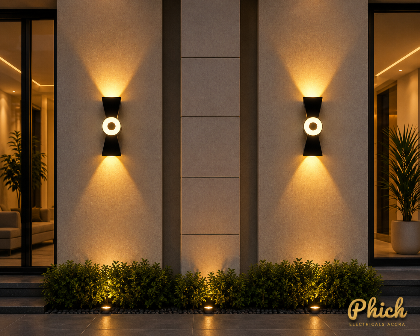 Indoor and outdoor decorative waterproof wall light bow tie design