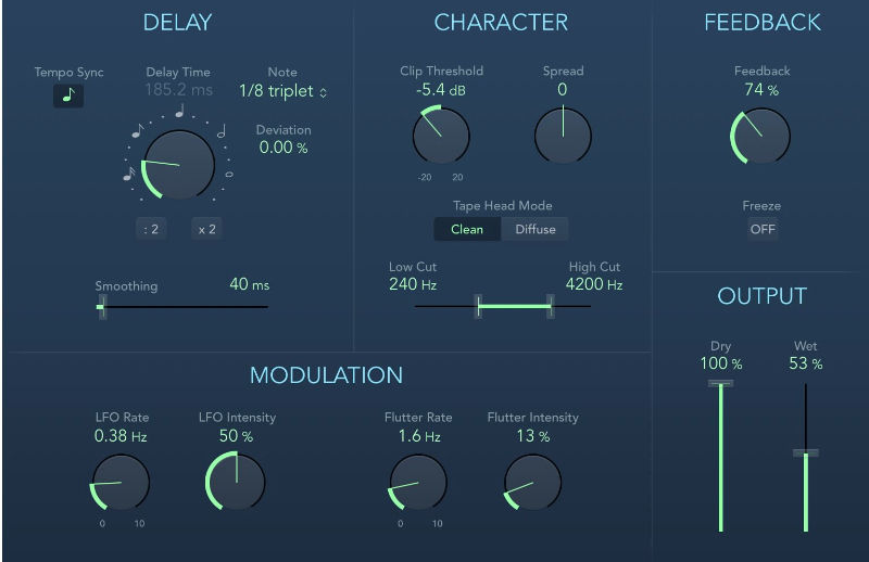 logic pro Tape Delay