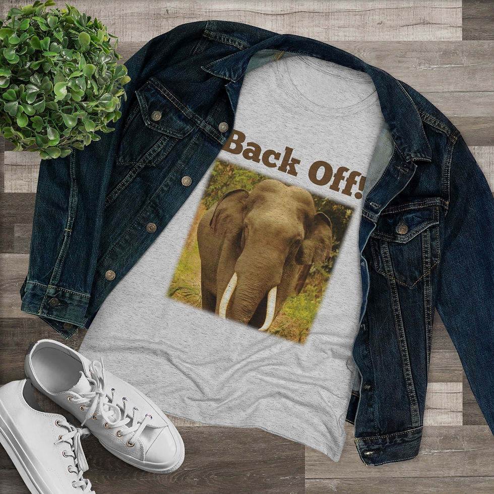 Thumbnail: BACK OFF! (Square graphic) Women's Triblend Tee Heather