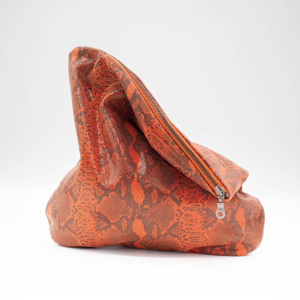 Thumbnail: Orange Python Embossed Lambskin
