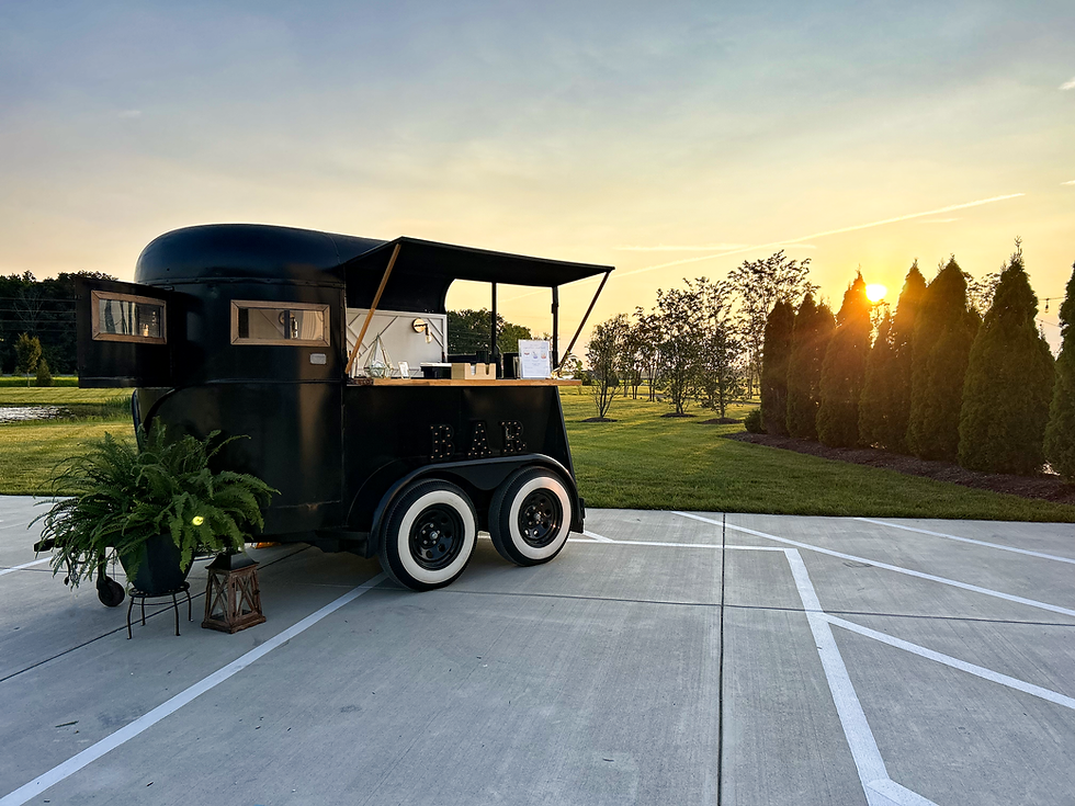 Tux | Black Horse Trailer Bar set up for Maryland wedding