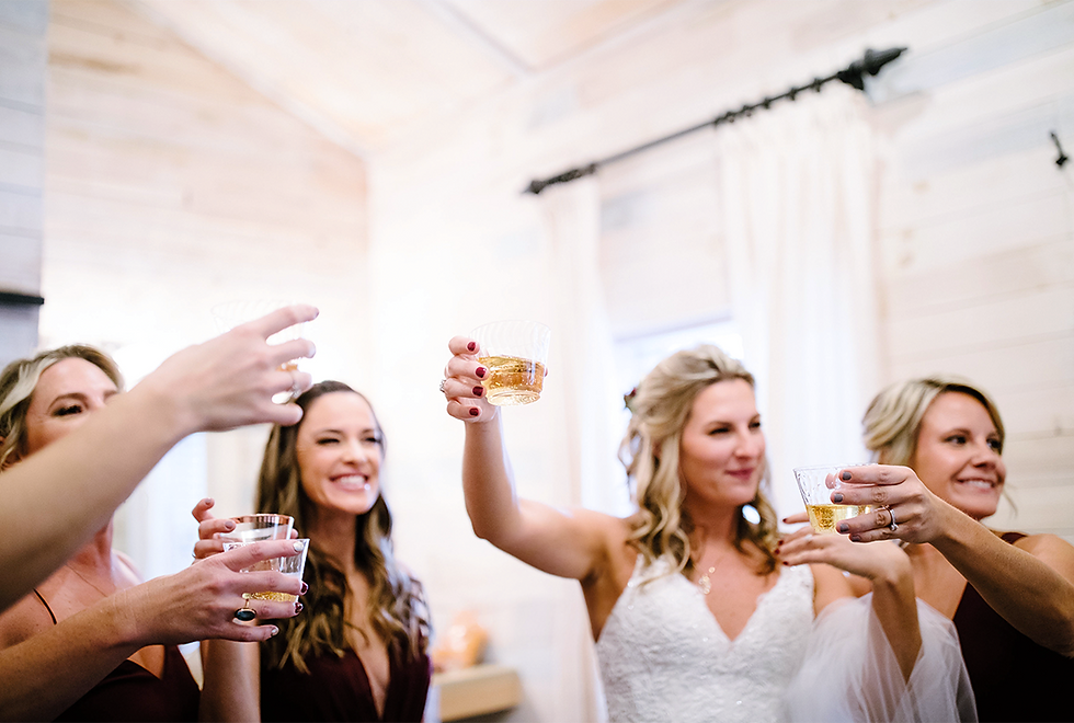 Maryland bride toasting Eastern Shore, MD wedding by BayShore Bar Services