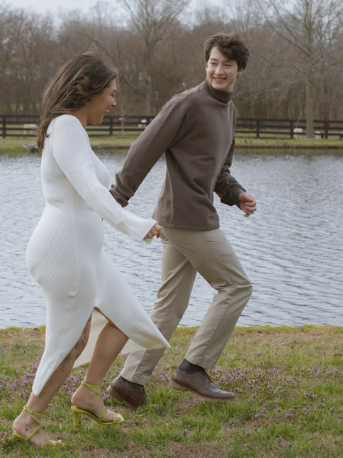 Morning glory farm engagement shoot.