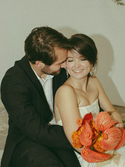 60s inspired wedding portraits