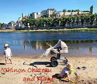 chinon chateau, river vienne and plage