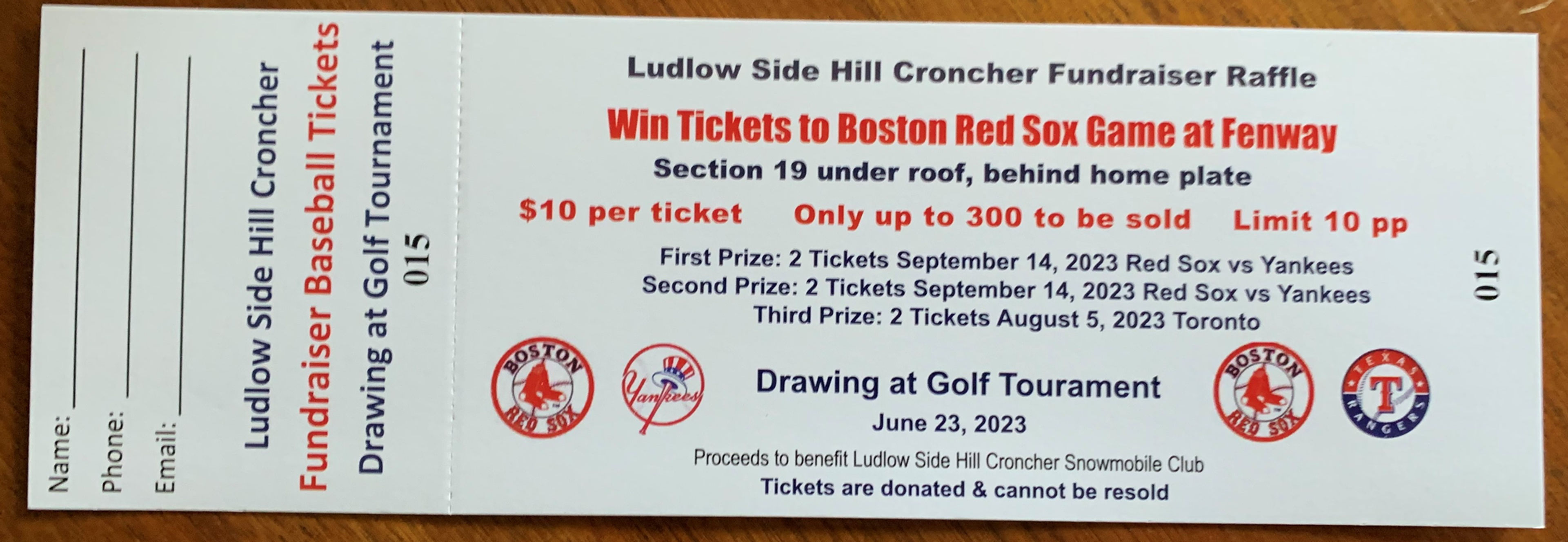 Red Sox Yankees Raffle