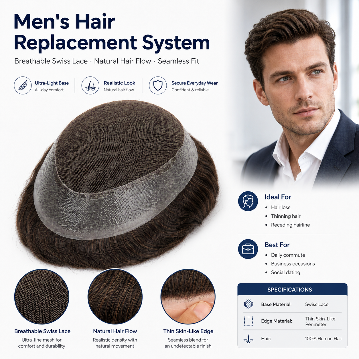 ATM AirFlex™ Men’s Hair Replacement System