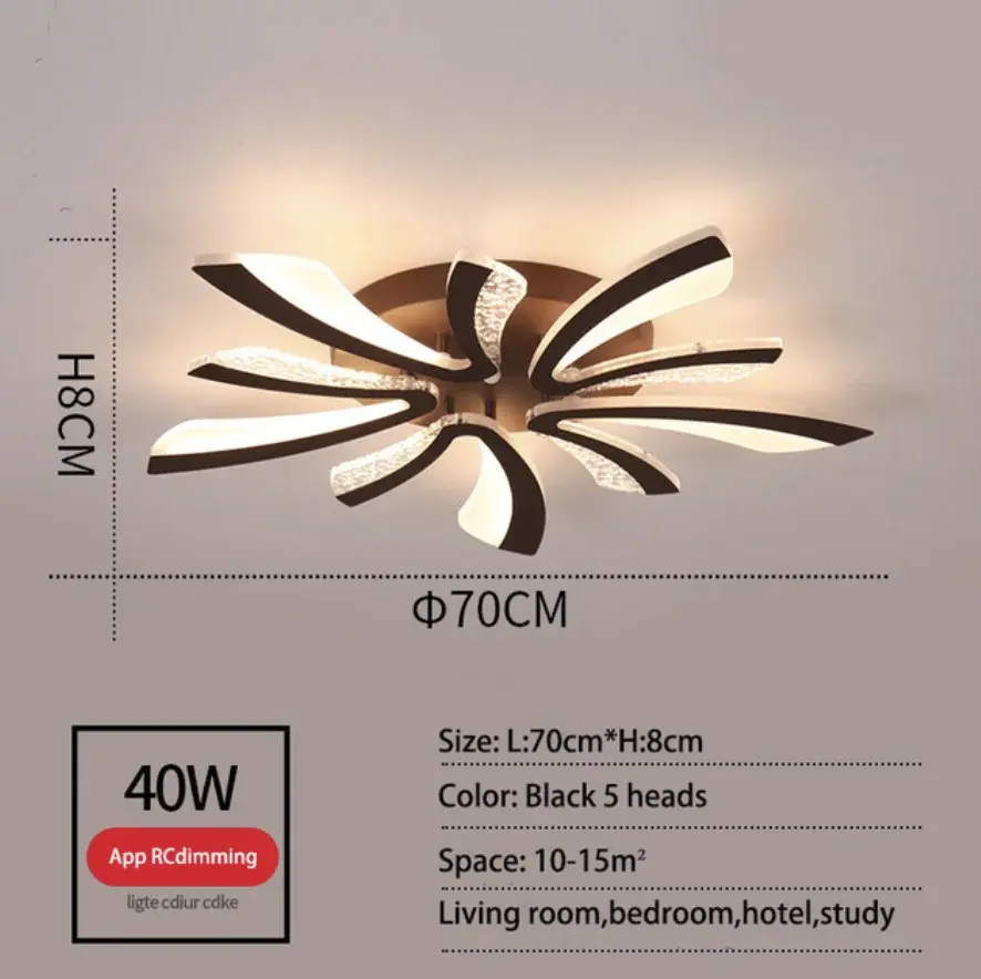 Miniature : Plafonnier LED au Design Minimaliste Moderne avec Télécommande, Luminaire Déc