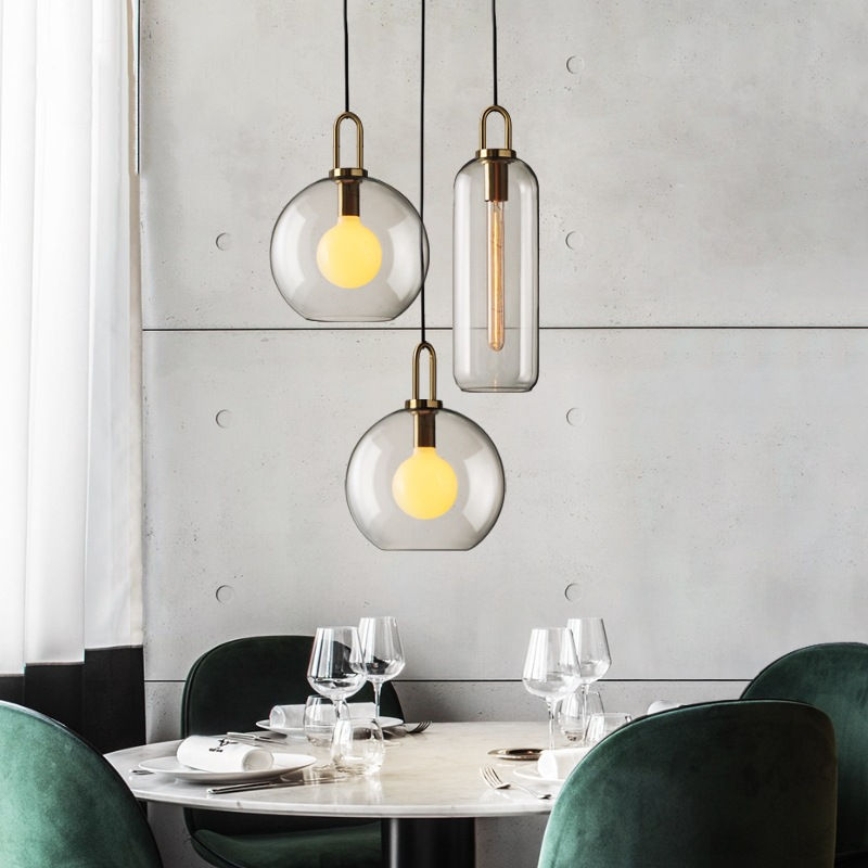 Miniature : Moderne LED ronde en verre balle seule tête lustre salon salle à manger chambre