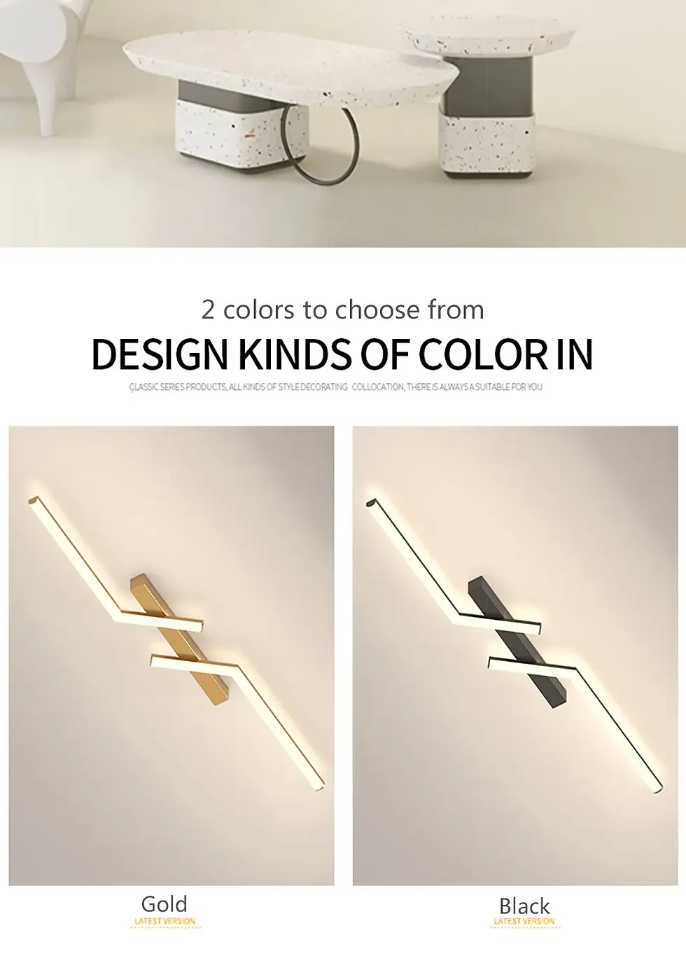 Miniature : Plafond moderne à LEDs lumière Simple ligne Design or Lustre applique 60/80/10