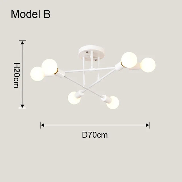 Miniature : Nordic Minimalist Pendant Light Ceiling Lamp LED Chandelier Suitable for Bedroom