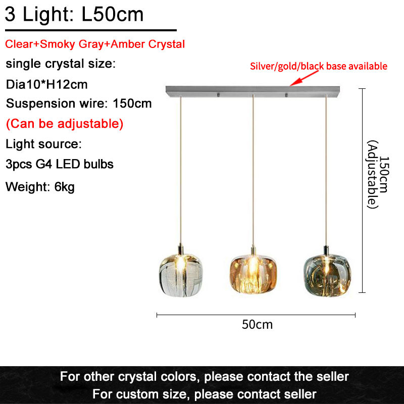 Miniature : Lustre LED moderne en verre pour salon, salle à manger, cuisine, tables à mang