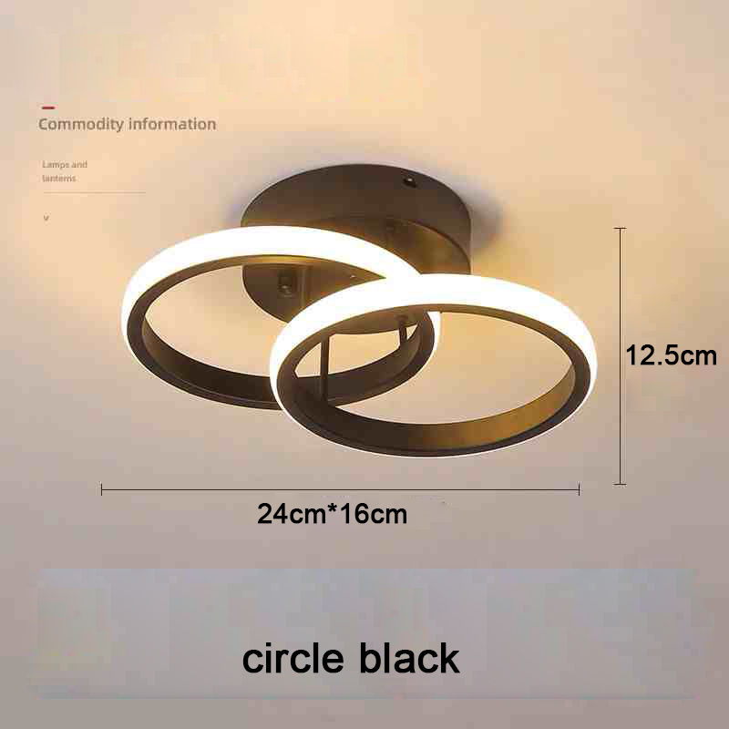 Miniature : Plafond moderne à LEDs lumière 2 anneaux Design créatif plafonnier luminaires