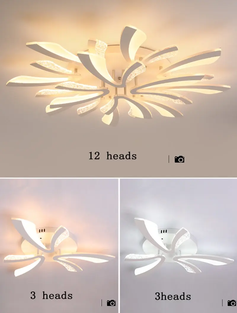 Miniature : Plafonnier LED au Design Minimaliste Moderne avec Télécommande, Luminaire Déc