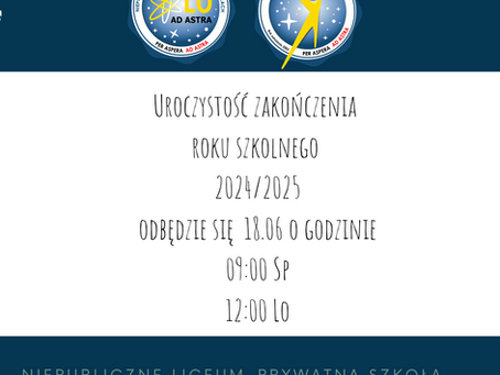 Uroczystość zakończenia roku szkolnego 2024/25