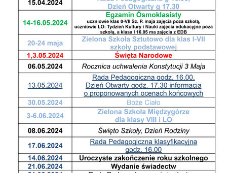 Aktualizacja kalendarza