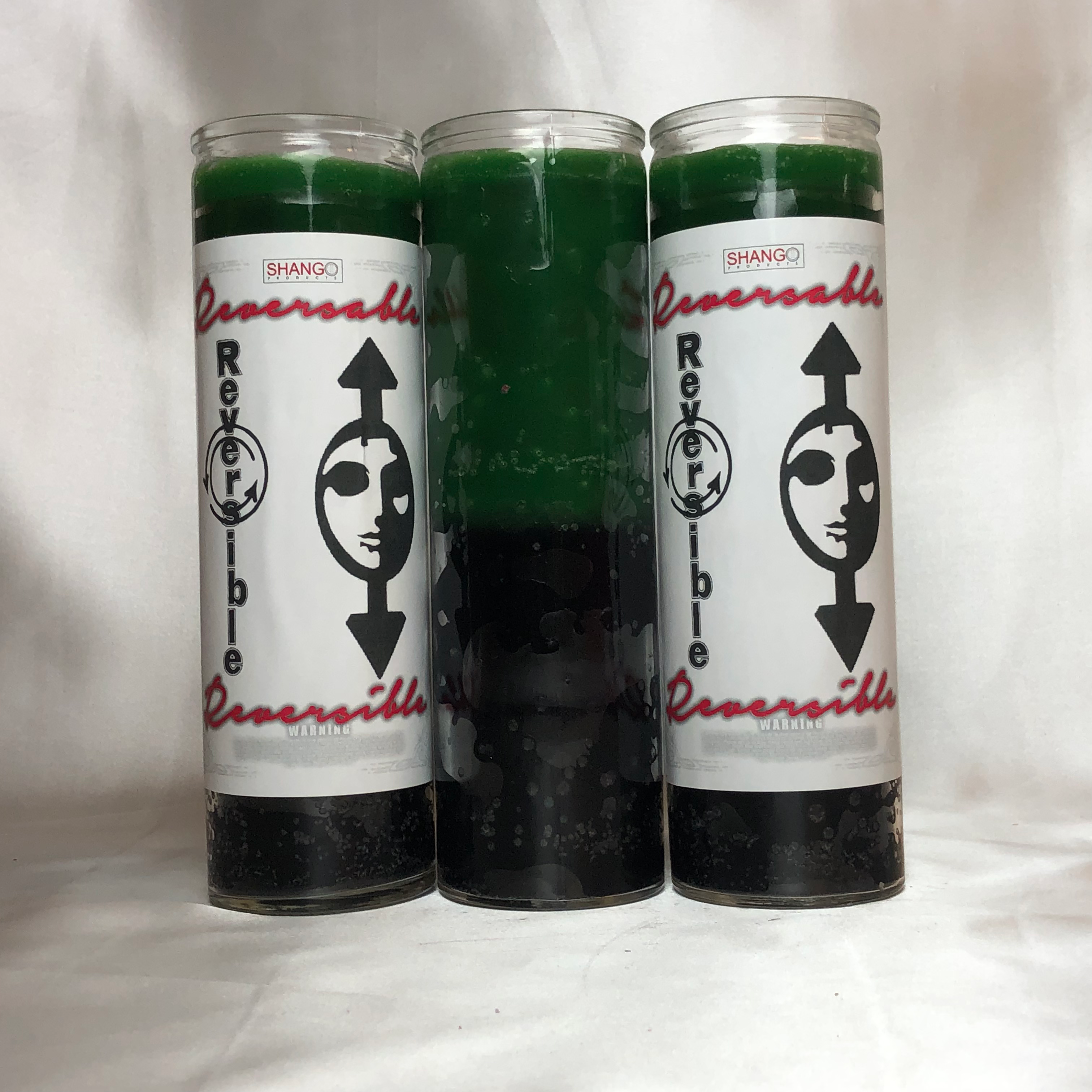 Reversible candle (green, black)